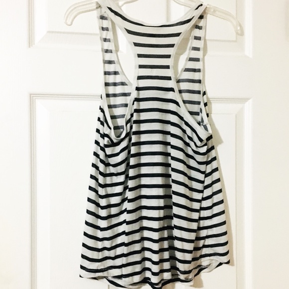 Blue and white, striped razor back tank top - Picture 2 of 2